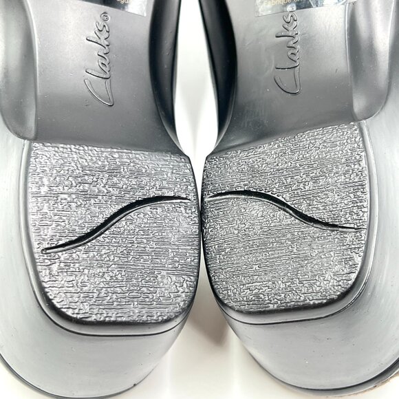 Clarks Womens Size 8.5M Brown Leather Slip On Mules Clogs Shoes‎ - Picture 12 of 14